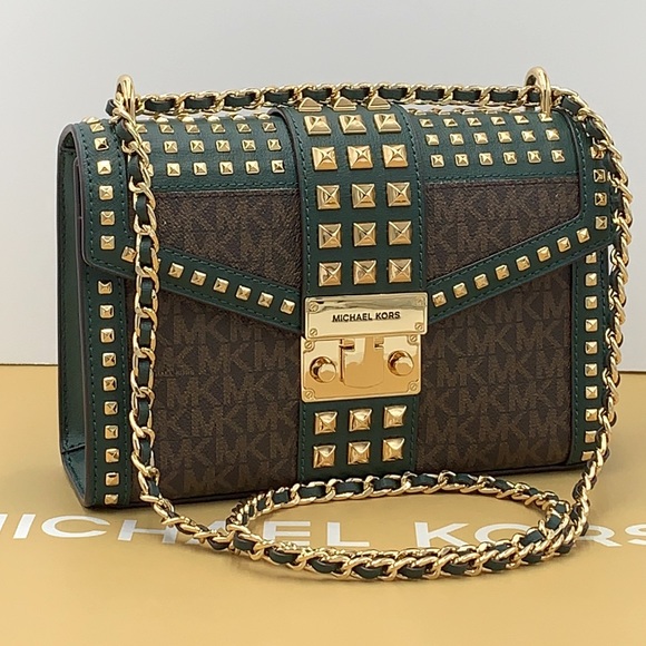 Michael Kors Handbags - MICHAEL KORS ROSE MEDIUM FLAP SHOULDER RACING GRN